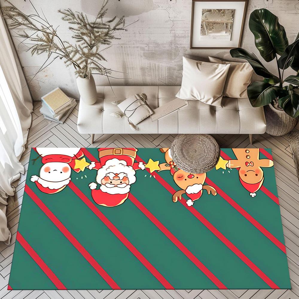 Christmas Santa Claus Gifts Floor Mats for Living Room, Bedroom and Room Decoration Are Suitable for Gifts.