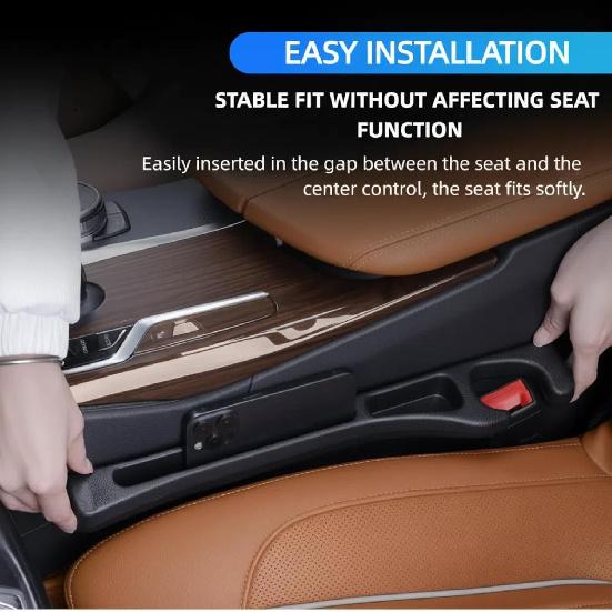 2 Pack Car Seat Gap Organizer, Seat Gap Filler Plug For Cars, SUVs & Trucks – Prevents Lost Items, Great For Rideshare, Daily Commute & Long Trips,