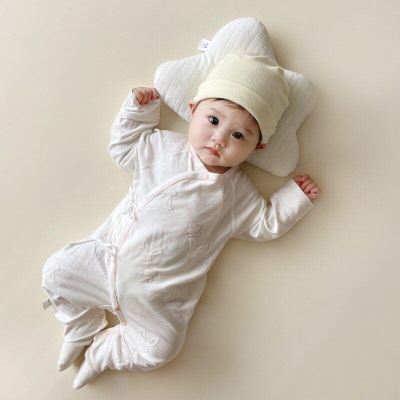 Japanese Spring and Summer Newborn Top Fly Lace Bellyband Rompers Boneless Long Sleeves One-Piece Romper All Year Round Clothes for Babies