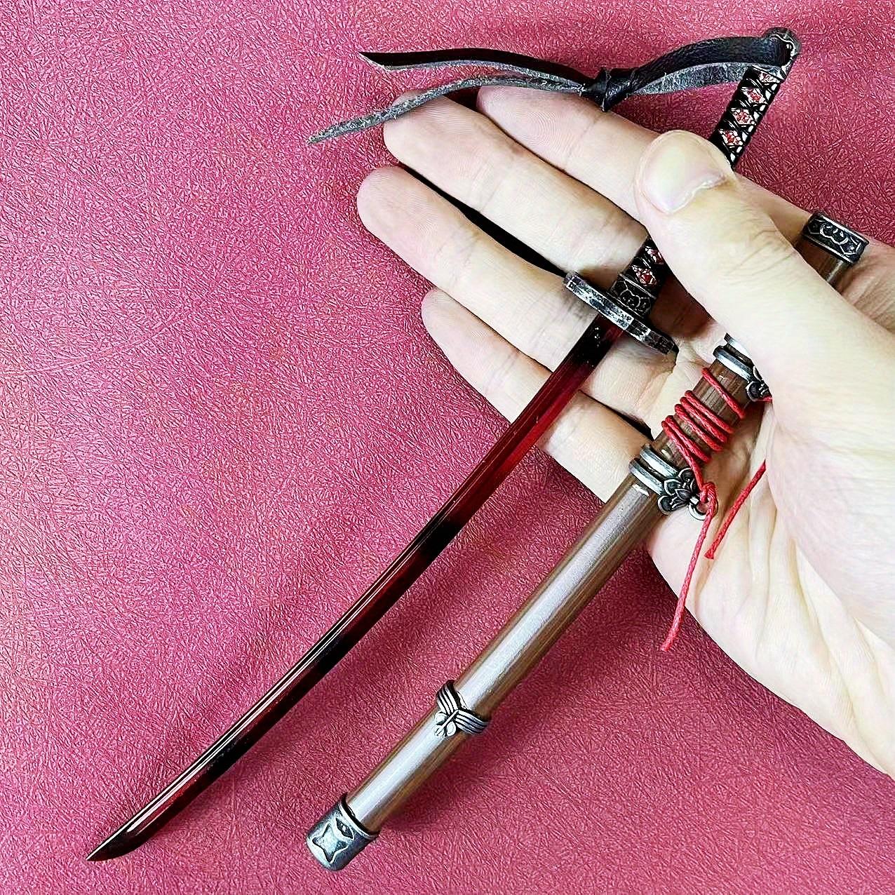 10-дюймовый Металлический Секиро Волк Катана Аниме Секиро Дамасский Меч Сталь Нож Ниндзя Клинок Реальный Размер Японская Катана Самурайская Сабля Игрушка 25cm-10inch