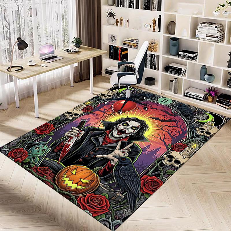 1PC Halloween Crow Extra Large Non Slip Floor carpet, Office, family, bedroom, Studio Large Area Rug Indoor Rugs