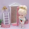 1:12 Mini Dollhouse Furniture Set - Wooden Door, Ladder, Fence, Mailbox Accessories for OB11 Dolls