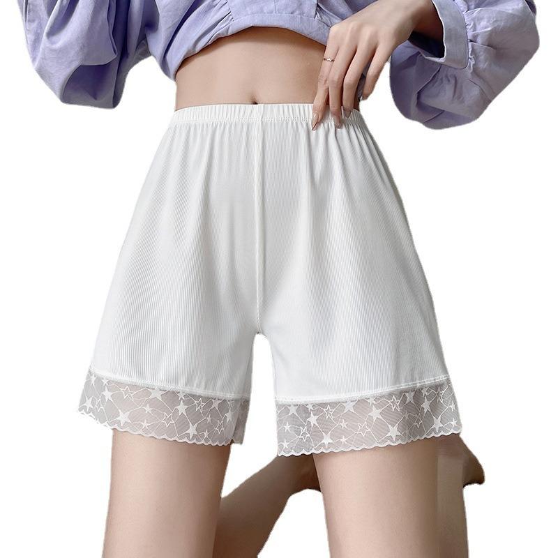 Summer Thin Outer Wear Women's Star Lace Safety Pants Plus Size Stretch Not Curled Shorts Women