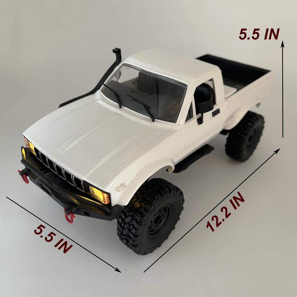 WPL C24-1 RC Rock Crawler RC Truck 4WD 1/16 Remote Control Pickup Crawler Off Road 2.4G Full Scale RC Car Kid Boy Adult Toy Gift