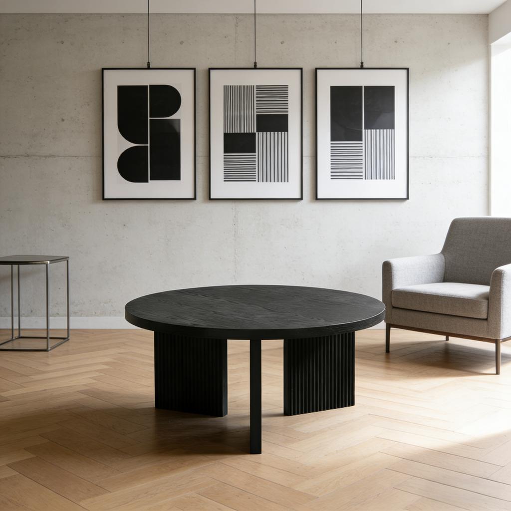 Elegant Round Coffee Table Living Room Table Side Table Coffee Table Round 80CM - Stylish & Space-Saving for Every Room (1 Piece)