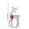 Iron Art Elk Deer Christmas Garden Decoration With LED Light Glowing Glitter Reindeer Outdoor Iron Moose Xmas Home Outdoor