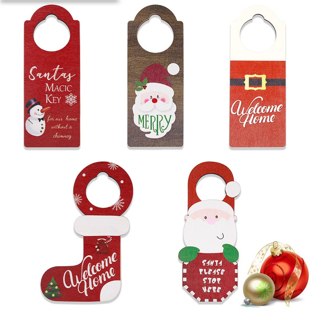 Christmas Door Wall Hanging Decoration Ornament Plaque Merry Christmas Hanging Sign Decoration Christmas Tree Pendant
