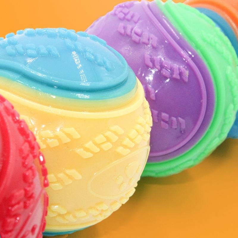 6pcs Interactive Squeaky Dog Chewing Ball For Puppies Adult Dog Teeth Cleaning Texture Ball for Outdoor Entertainment