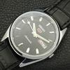 REFURBISHED VINTAGE SEIKO 5 AUTOMATIC 6309A JAPAN MENS BLACK WATCH a701732-5 R206c-a701732