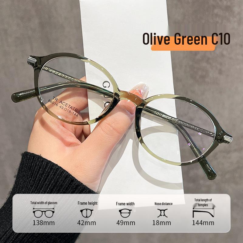 Damen Brille im Koreanischen Stil, Schildpatt-Optik, Oval, Blaulichtfilter - Rahmen für hohe Myopie, Modell 86016