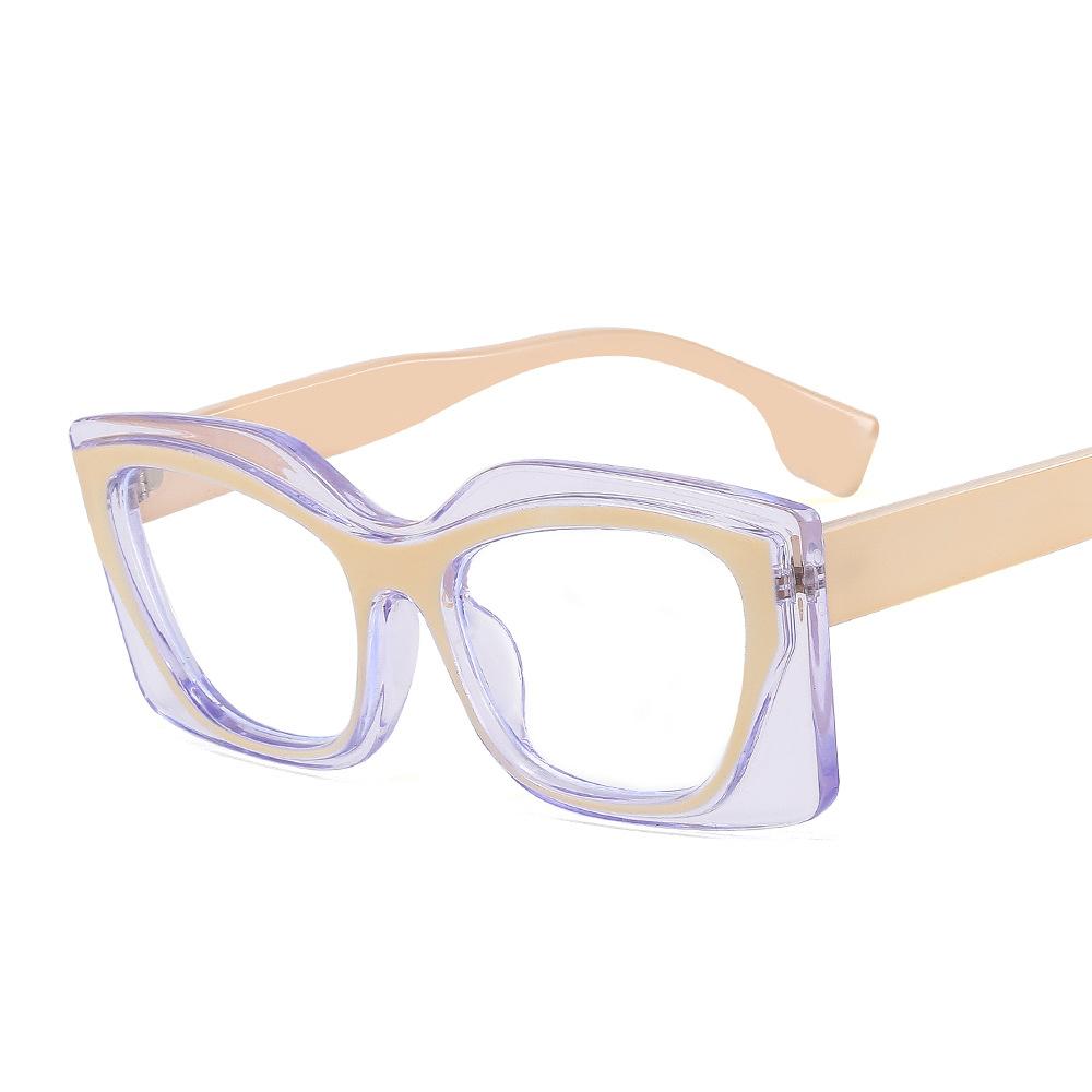 Women Colorful Square Frame Sunglasses Stylishable European and American Party Flat Mirror Polygonal Luxury Stylishy Sun Glasses