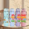 1PC Silly Goose On The Loose Funny Print 750ml Color Plastic Sports Water Bottle Leakproof Flip Straw Lid Suitable for Sports Office Home Use