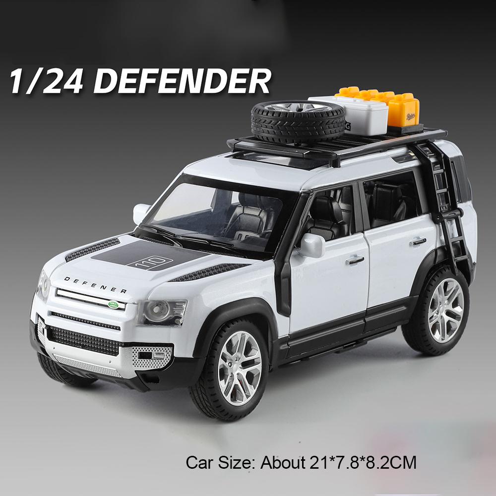 AAYE1 1:24 Scale Land Rover Defender 110 Range Rover Car Model Toy Metal Diecast Shock Absorption Cross-Country Vehicles Boys Presents