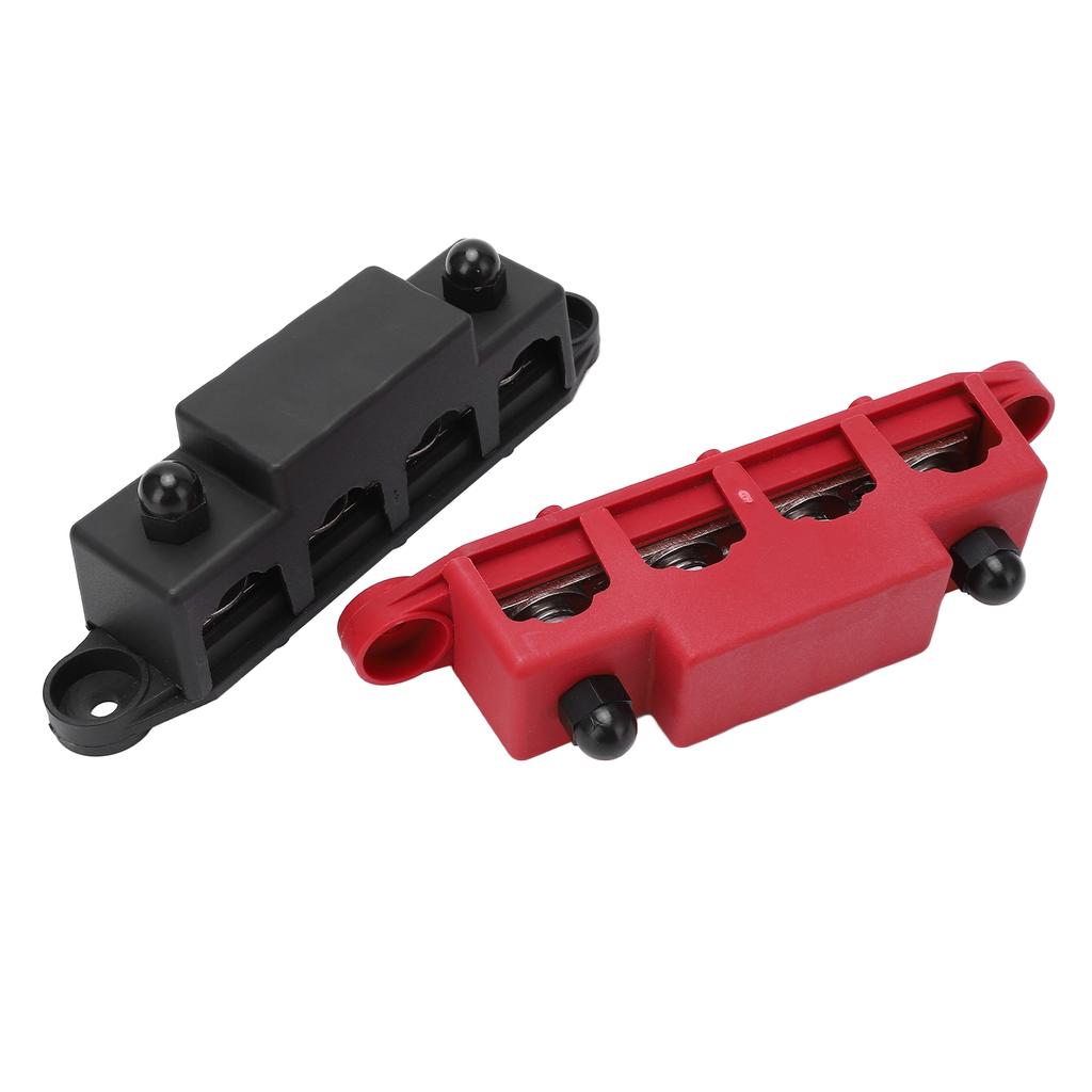 2pcs 4 Post Power Distribution Terminal Busbar Block M10 for 12‑48V Trucks RVs Boats Trailers