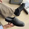 Fashion Breathable Slip On Footwear New Leather Mules Shoes Men's Half Shoes for Man Luxury Brand Slippers Men Designer Casual Shoes