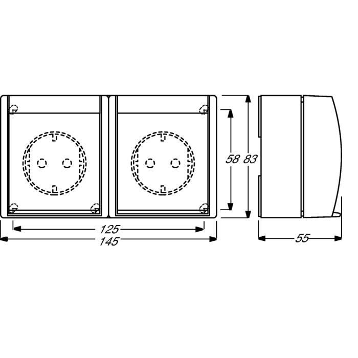 Prise multiple - BUSCH-JAEGER - 2084-0-0715 - 16 A - IP44 - Blanc