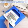 15pcs Blue Large-Capacity File Storage Boxes, Foldable Design, Thickened Document Boxes for Receipts And Office Supplies