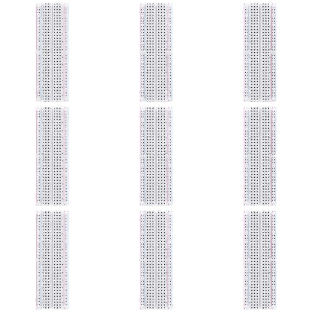 10-1PCS Breadboard 830 Point Solderless PCB Bread Board MB-102 MB102 Test Develop 200 Jacks DIY White/Transparent with Packing