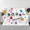 Olivia Sour Stickers Blankets Soft Warm Flannel Throw Blanket Cover for Bed Living room Picnic Travel Home Couch