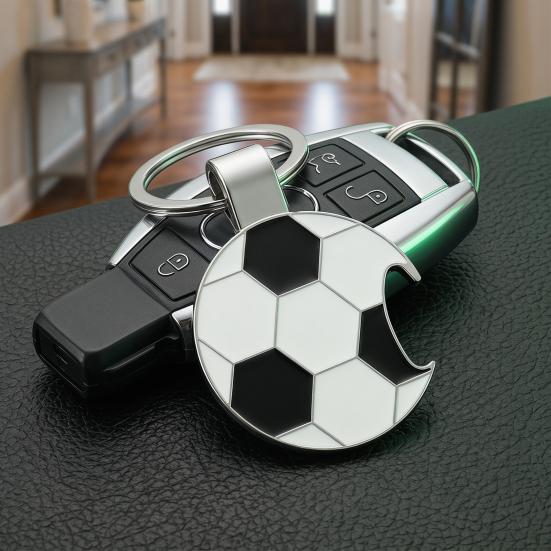 2Pcs Soccer Keychain Bottle Opener Keychain Charm Accessory for Keys & Cars, for Football Fan Gifts
