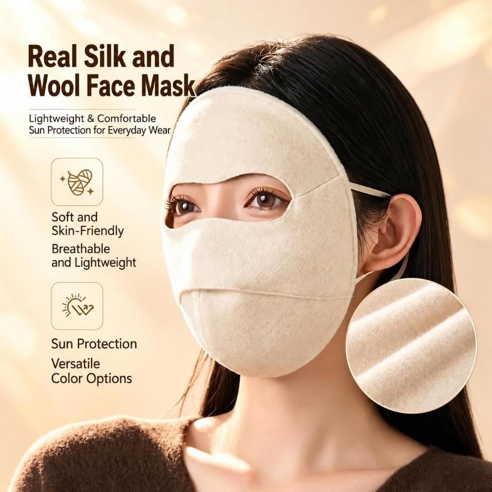Inner Layer Silk Full Face Cover Anti Cold Warm Face Shield Soft Winter Face Mask Winter Travel