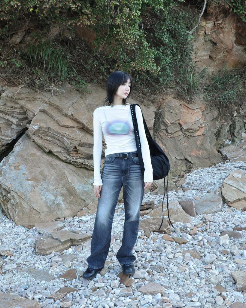Tud Print Long Sleeve Ivory