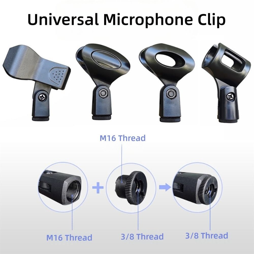 New Universal Microphone Clip Rotatable Durable Mic Mount Holder Handheld Mic Accessories Wireless/ Wired Mic