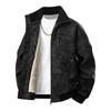 Men's Retro PU Leather Jacket with Stand Collar - Trendy, Versatile, Loose Fit for Spring and Autumn with Plus Velvet Casual Design.