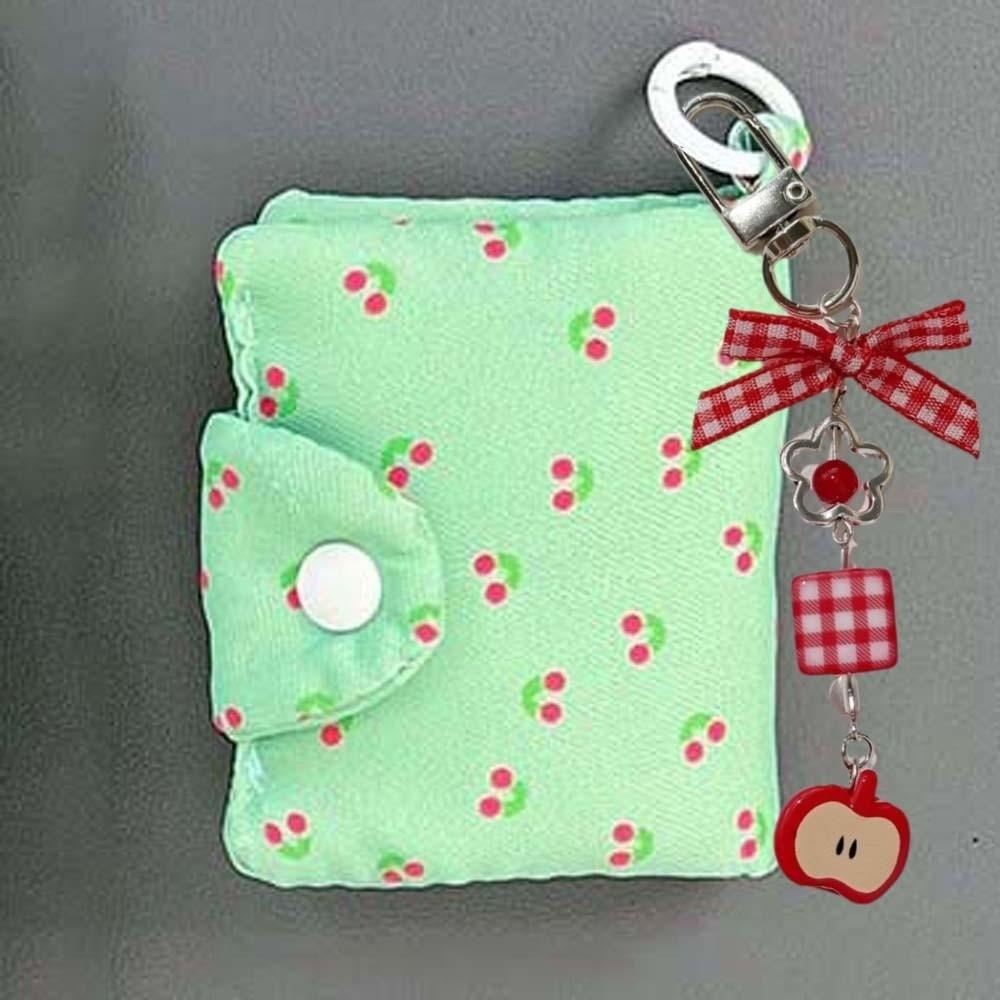 

Floral Print Small Makeup Lipstick Bag Cherry Mini Cloth Storage Bag Students зелёный