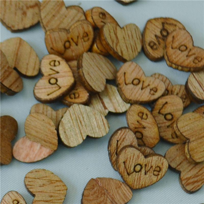 50pcs Love Rustic Love Heart Wooden Pieces Cutout Craft Wedding Decor