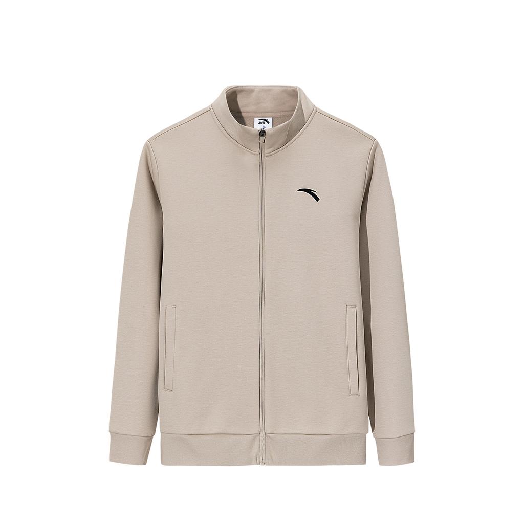 Anta Fleece Lined Warm Stand Collar Zipper Cardigan Sports Comfortable Campus Life Fashion Versatile Jacket Knitwear Men jackets 952547710-4