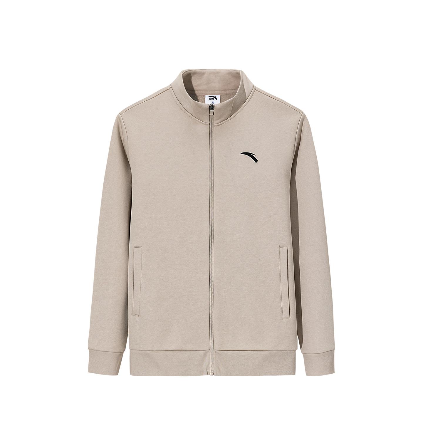 Anta Теплый кардиган на молнии с флисовой подкладкой и воротником-стойкой спортивный удобный для кампусной жизни модная универсальная куртка трикотаж мужские куртки 952547710-4 XL 3490₽