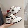 2026 Spring Korean Style Girls' Cartoon KT Cat Low-Top White Sneakers - Versatile Sports & Training Shoes