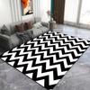 Nordic Black White Jagged Pattern Carpets for Living Room Soft Washable Non-slip Large Area Rugs for Bedroom Decoration Home Mat