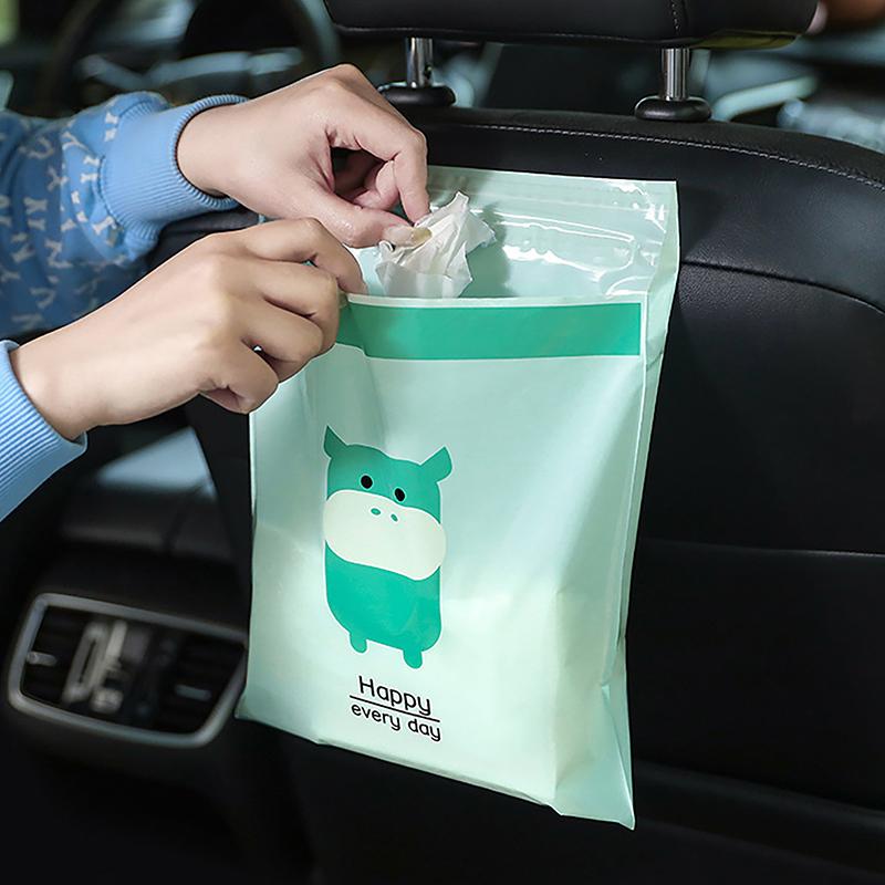 15/30Pcs Portable Universal Auto Door Seat Household Thickened Desktop Trash Can Cartoon Capybara Car Disposable Garbage Bag