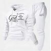 Mens Y2K Style Hooded Sweatshirt Jogger Pants Set - Long Sleeve Fleece-Lined Casual Two-Piece Outfit