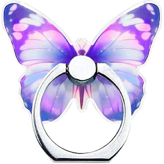 Cell Phone Ring Holder, Butterfly Phone Ring Grip Stand 360°Rotation Finger Ring Kickstand Compatible with iPhone,All Android Smartphone (Blue)
