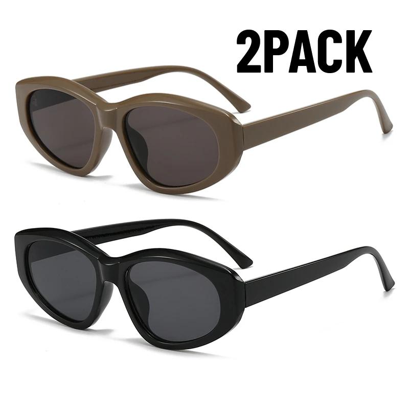 1/2PACK Oval Sunglasses Women Men Fashion Multicolor Gradient Shades Sun Glasses Designer Brand Eyewear Gift