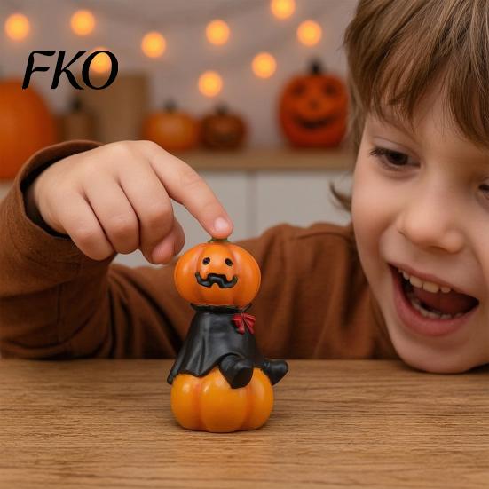 Small Party Decorations Cute Halloween Resin Sculpture, Table Decorations, Mini Adorable Owl Bat Figurines Pumpkin Ghost Decor for Home