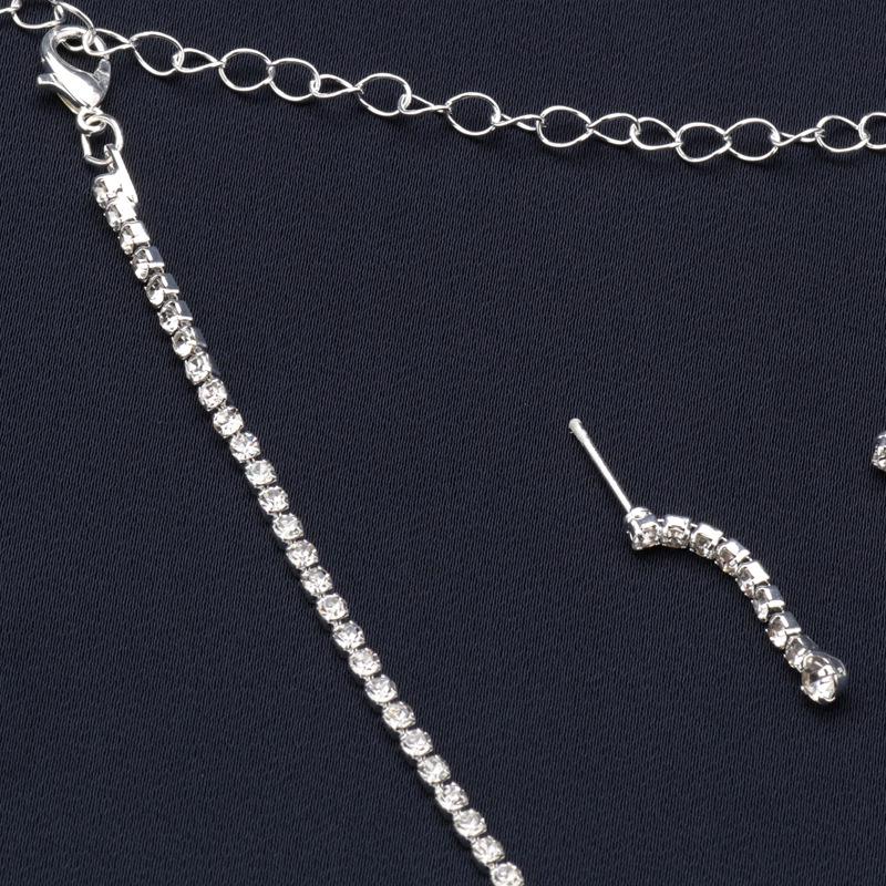 2024 Versatile Bridal Rhinestone Necklace & Stud Earrings Set