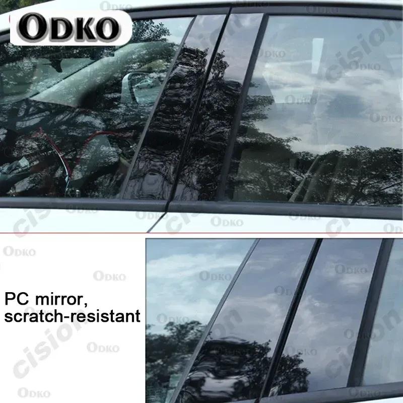 Glossy Black Carbon Fiber Car Window Door Column BC Pillar Post Cover Trim PC Material Sticker For Suzuki Swift 5-Door 2005-2016