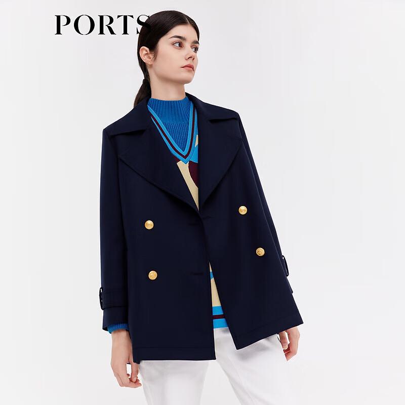PORTS Women's Long Sleeve Short Trench Coat SD9T002QFF072