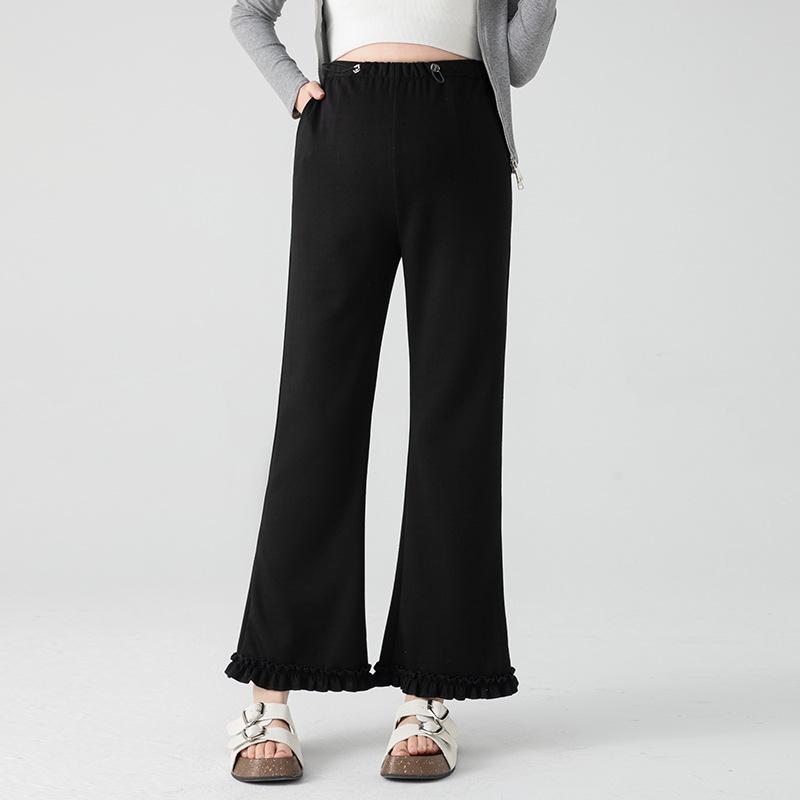 2026 Spring/Summer Maternity High Waist Slim Ruffle Flare Pants L