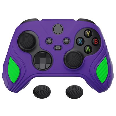 Siliconen hoes voor PlayVital Xbox Series zachte rubberen hoes voor Xbox Core met duimgreepkap Editie Nieuwe Eeuw Paars Tweekleurig antislip X/S
