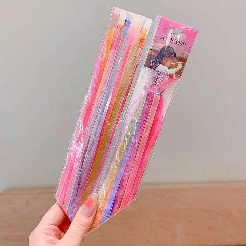 10 Stück/Beutel Mädchen Bunt 80CM Haarflechte Seil Strähnen Afrikanische Zöpfe Mädchen DIY Pferdeschwanz Zöpfe Frauen Styling Haarschmuck