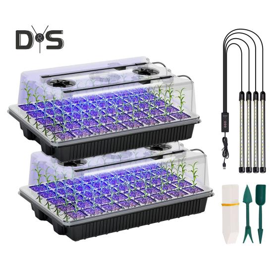 

Светодиодные лампы для растений, полноспектральные лампы для выращивания растений с таймером, простые в использовании, для внутренней мини-теплицы, поддоны для проращивания растений, набор ламп для выращивания растений B зелёный
