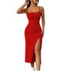 Women's Square Neck Sleeveless Halter Split Dress
