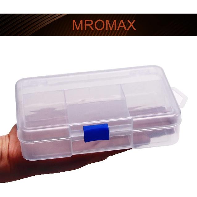 MroMax 2Pcs Small Storage Box,145x 100 x 32mm PP Clear Fixed 5 Grids Electronic Containers Tool Boxes for Nails, Screw, Earrings, Beads, Fishhooks