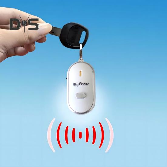 2Pcs Key Finder Keychain Whistle Remote Control Flashing Key Tracker Device Portable Waterproof Anti-lost Key Ring Holder