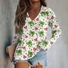 Women's Fashion Loose Raglan Sleeve T-Shirt With Christmas Print Casual Top